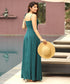 Spaghetti Strap Empire Waist Green Maxi